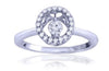 ESTATE .32CT DIAMOND 14KT WHITE GOLD 3D ROUND CLASSIC CIRCULAR FLOATING FUN RING