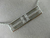 ESTATE LARGE .38CT DIAMOND 18KT WHITE GOLD 3D RECTANGULAR DOUBLE T LOVE NECKLACE