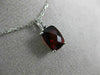 ESTATE 1.11CT DIAMOND & AAA GARNET 14KT WHITE GOLD 3D CUSHION FLOATING PENDANT