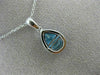 1.65CT DIAMOND & AAA BLUE TOPAZ 14KT WHITE GOLD 3D TRIANGULAR TEAR DROP PENDANT