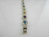 ESTATE 27CT MULTI COLOR EMERALD CUT 14K W GOLD BRACELET