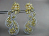 ESTATE LARGE 11.39CT WHITE & FANCY DIAMONDS 18KT WHITE & YELLOW GOLD 3D EARRINGS