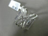 ESTATE .69CT ROUND DIAMOND 18K WHITE GOLD 3D HANDCRAFTED CRISS CROSS X LOVE RING