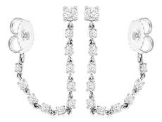 ESTATE .74CT DIAMOND 14KT WHITE GOLD BY THE YARD INSIDE OUT FUN HANGING EARRINGS