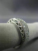 ESTATE WIDE .80CT DIAMOND 14KT WHITE GOLD OPEN FILIGREE TWO ROW ANNIVERSARY RING