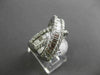 ANTIQUE WIDE 2.54CT DIAMOND 14KT WHITE GOLD CROSS OVER BAND COCKTAIL RING