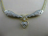 ESTATE .80CT DIAMOND 18KT WHITE & YELLOW GOLD 3D HANGING HEART DIAMOND NECKLACE