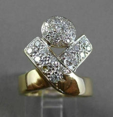 ESTATE LARGE .56CT DIAMOND 14KT TWO TONE GOLD 3D HOCKEY FRIENDSHIP RING #23787