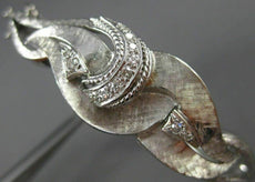 ANTIQUE WIDE .22CT OLD MINE DIAMOND 14KT WHITE GOLD SWIRL BANGLE BRACELET #22146