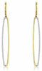 ESTATE LONG .33CT DIAMOND 14KT YELLOW GOLD 3D OVAL ELONGATED HANGING EARRINGS