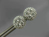 ESTATE LARGE .92CT DIAMOND 18KT WHITE GOLD 9mm CLUSTER ROUND HALO STUD EARRINGS