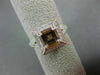 ESTATE WIDE 1.62CT MULTI GEM 14KT ROSE GOLD ROUND & SQUARE HALO ENGAGEMENT RING