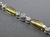ESTATE 1.10CT DIAMOND 14K TWO TONE GOLD THREE STONE BEZEL TENNIS BRACELET #15639