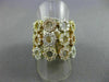 ESTATE LARGE 2.98CT DIAMOND 18KT TRI COLOR GOLD 3D OPEN CIRCLE FLEXIBLE FUN RING