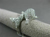 ESTATE 1.82CT DIAMOND 14KT WHITE GOLD 3D HANDCRAFTED HAPPY DOLPHIN FUN RING