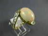 ESTATE LARGE 6.20CT CZ & AAA OPAL 14KT YELLOW GOLD 3D OVAL CRISS CROSS RING
