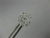 ESTATE LARGE 1.0CT DIAMOND 14KT WHITE GOLD SOLITAIRE HALO CLUSTER STUD EARRINGS
