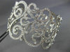 EXTRA LARGE 6.43CT DIAMOND 18KT WHITE GOLD 3D OPEN FILIGREE SEMI ETERNITY BANGLE