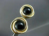 ESTATE LARGE 14KT YELLOW GOLD AAA ONYX CIRCULAR CLIP ON EARRINGS UNIQUE! #22547