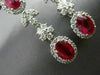 ESTATE LARGE CERTIFIED 4.77CT DIAMOND & RUBY 18KT WHITE GOLD FLORAL EARRINGS E/F
