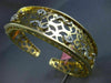 ESTATE WIDE .65CT DIAMOND 14K YELLOW GOLD 3D FILIGREE GRADUATING BANGLE BRACELET