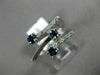 ESTATE WIDE .83CT DIAMOND & AAA SAPPHIRE 18K WHITE GOLD CRISS CROSS ETOILE RING