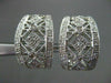 ANTIQUE LARGE .35CT DIAMOND 14KT WHITE GOLD FILIGREE CLIP ON EARRINGS #18194