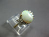 ESTATE 1.67CT DIAMOND & AAA OPAL 14KT 2 TONE GOLD CLASSIC OVAL & ROUND FUN RING