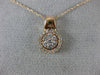 ESTATE .35CT DIAMOND 14KT ROSE GOLD 3D CLUSTER ROUND FLOATING FLOWER PENDANT