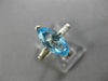 ESTATE 2.25CT DIAMOND & AAA BLUE TOPAZ 14K WHITE GOLD 3D 3 STONE ENGAGEMENT RING