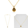 3.57CT DIAMOND & AAA YELLOW SAPPHIRE 18KT YELLOW GOLD 3D TEAR DROP LOVE NECKLACE