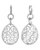 1.36CT DIAMOND 18KT WHITE GOLD 3D FILIGREE TEAR DROP LOVE KNOT HANGING EARRINGS