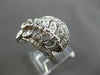 ANTIQUE WIDE .60CT OLD MINE DIAMOND 14K WHITE GOLD FILIGREE LEAF FUN RING #21792
