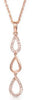 ESTATE .15CT DIAMOND 14KT ROSE GOLD 3D TRIPLE TEAR DROP FUN FLOATING PENDANT