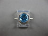 1.97CT DIAMOND & AAA BLUE TOPAZ 14KT WHITE GOLD 3D ROUND HALO ENGAGEMENT RING