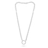 1.0CT DIAMOND 14KT WHITE GOLD 3D CLASSIC CIRCLE OF LIFE OPEN OVAL LOVE NECKLACE