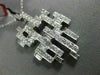 LARGE .92CT DIAMOND 18KT WHITE GOLD ROUND & BAGUETTE BRICK FUN FLOATING PENDANT