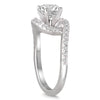 1.5CT DIAMOND 14KT WHITE GOLD 3D DOUBLE SWIRL ROUND ENGAGEMENT WEDDING RING SET