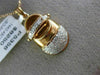 ESTATE LARGE .43CT DIAMOND 14KT ROSE GOLD 3D BABY SHOE PAVE FUN FLOATING PENDANT