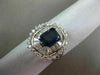 ESTATE LARGE 3.54CT DIAMOND EXTRA FACET SAPPHIRE 18KT WHITE GOLD ENGAGEMENT RING