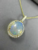 ESTATE 3.73CT DIAMOND & AAA OPAL 14KT YELLOW GOLD 3D CLASSIC OVAL HALO PENDANT