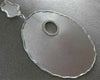 ESTATE EXTRA LARGE .28CT DIAMOND 14KT WHITE GOLD MATTE & SHINY OVAL FUN NECKLACE