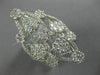ESTATE MASSIVE 1.48CT DIAMOND 18KT WHITE GOLD 3D MULTI FLOWER OPEN COCKTAIL RING