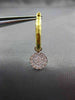 ESTATE .57CT DIAMOND 14KT 2 TONE GOLD 3D PAVE CIRCULAR HOOP FUN EARRINGS #20819