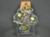 ESTATE LARGE 1.69CT WHITE & FANCY YELLOW DIAMOND 18KT TWO TONE GOLD CLOVER RING