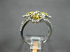 ESTATE LARGE 1.69CT WHITE & FANCY YELLOW DIAMOND 18KT TWO TONE GOLD CLOVER RING