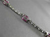 ESTATE 6.46CT DIAMOND & PINK SAPPHIRE 18KT WHITE GOLD SEMI BEZEL TENNIS BRACELET