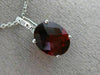 ESTATE 2.91CT DIAMOND & EXTRA FACET GARNET 14KT WHITE GOLD OVAL FLOATING PENDANT