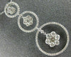 ESTATE LARGE 2.61CT DIAMOND 18K WHITE GOLD 3D PAST PRESENT FUTURE FLOWER PENDANT