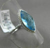 ESTATE 4.54CT DIAMOND & AAA BLUE TOPAZ 14KT WHITE GOLD 3D MARQUISE HALO FUN RING